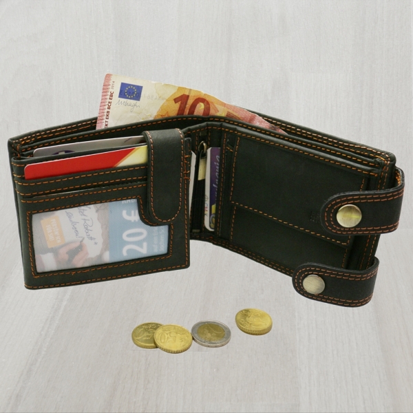 flevado Herrengeldbörse Echt Leder RFID Schutz Querformat